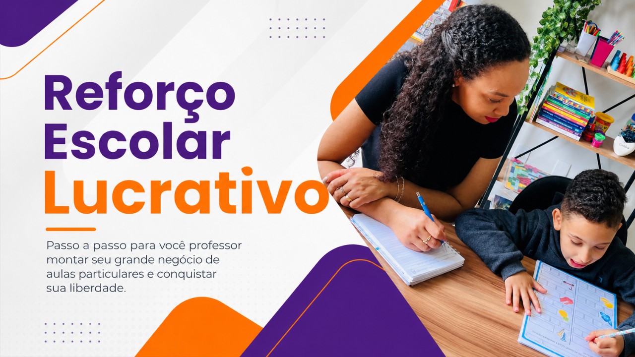 Treinamento Reforço Escolar Lucrativo com professora e aluno
