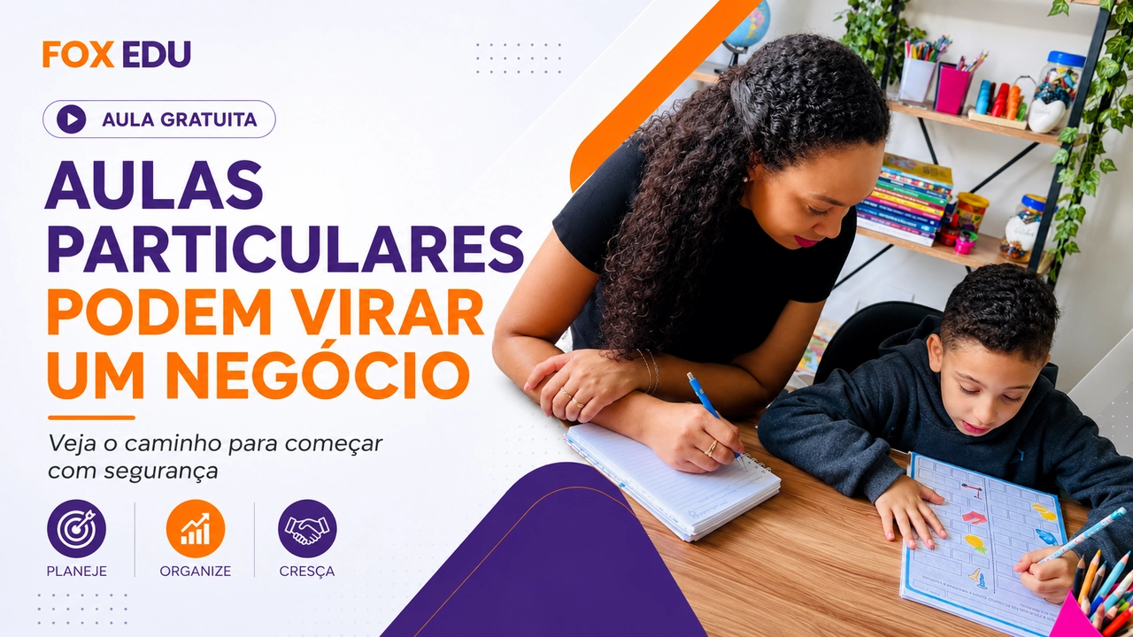 Aula sobre reforço escolar, aulas particulares e atendimento pedagógico